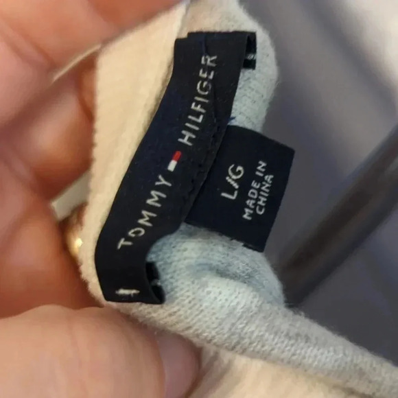 Tommy Hilfiger Women's White Collared Sweatshirt Size Medium Gray Polka Dots - Picture 6 of 12